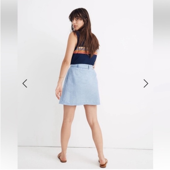 Madewell Chambray Button-Front Mini Skirt - Picture 3 of 8